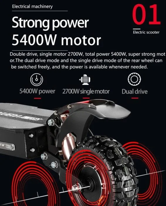 BOYUEDA scooter double moteur 5400W