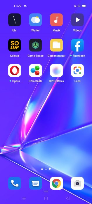 Панель приложений OPPO A72 ColorOS