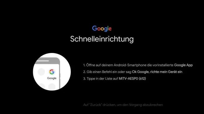 Android TV hurtig opsætning