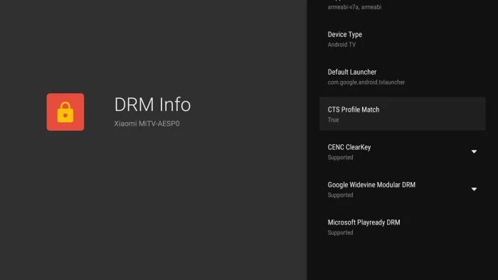 Xiaomi Mi TV Stick DRM-sertifikater