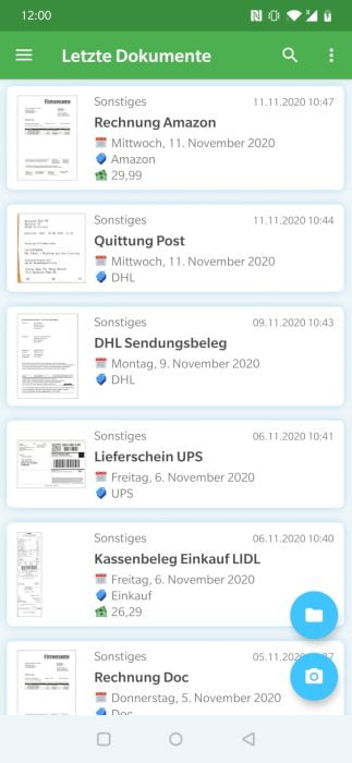 Gestión de documentos de la aplicación Docutain (1)