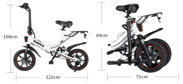 Taille du vélo électrique Niubility B14