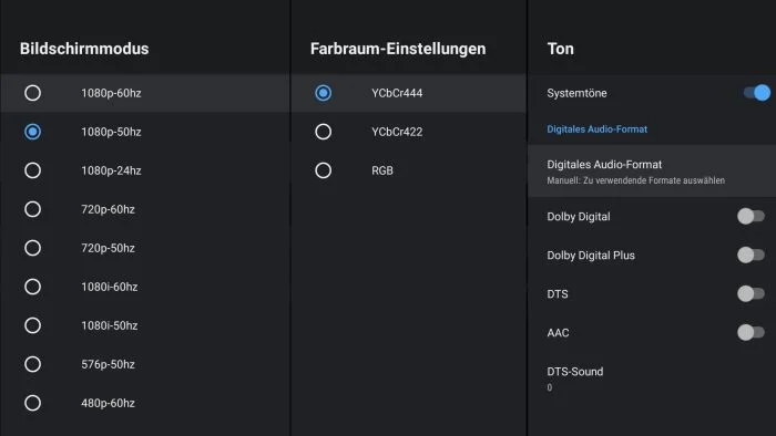 Android TV settings