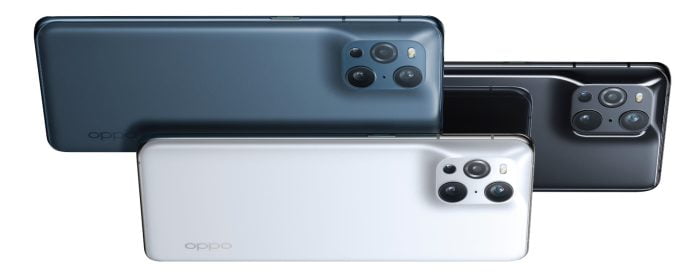 OPPO Find X3 Pro bakside Glans Svart Blå Hvit