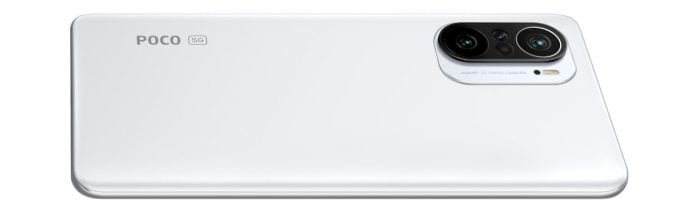 POCO F3 smartphone σε λευκό χρώμα