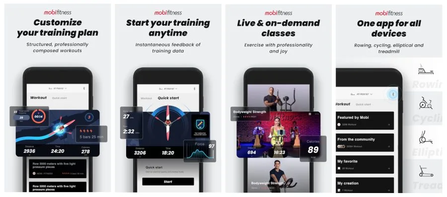 Funciones de la aplicación MobiFitness