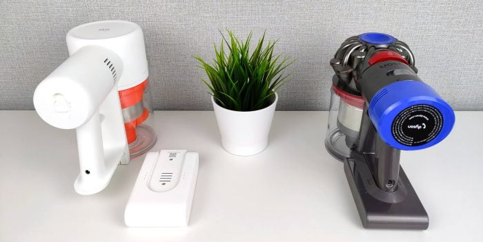 Xiaomi G9 mit austauschbarem Akku vs. Dyson V8 Absolute+ mit festem Akku.