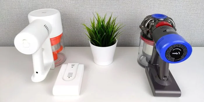 Xiaomi G9 con batteria intercambiabile vs Dyson V8 Absolute+ con batteria fissa.