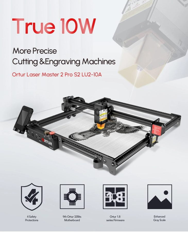 True 10W laser engraver ORTUR Laser Master 2 Pro LU2 10A