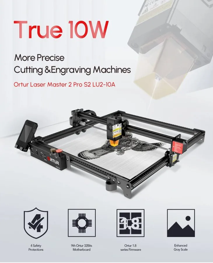 True 10W laser engraver ORTUR Laser Master 2 Pro LU2 10A