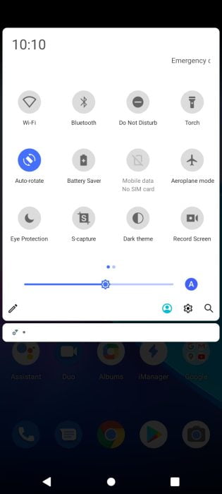 vivo Y20s FuntouchOS 11 quick launch bar