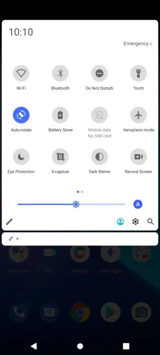 barra de inicio rápido de vivo Y20s FuntouchOS 11