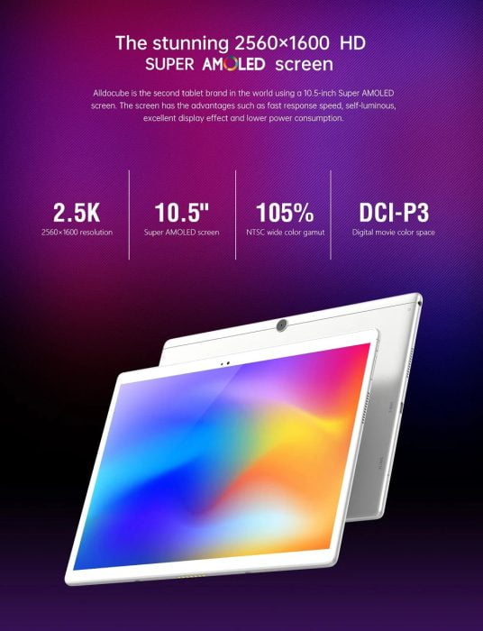 Alldocube X Neo 10.5 inch AMOLED display