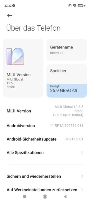 Redmi 10 MIUI 12.5 Sistema operativo Android (3)