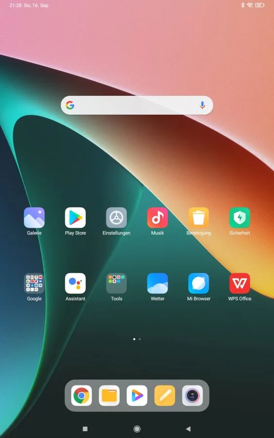 Xiaomi Pad 5 MIUI 12.5 Home Screen