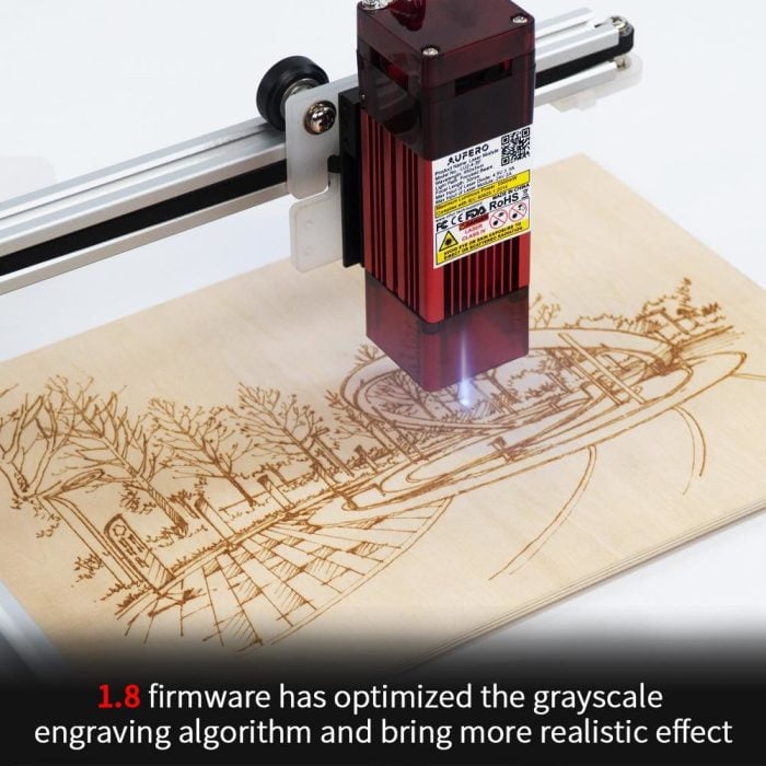 The new firmware 1.8 for precise engraving and cutting results.