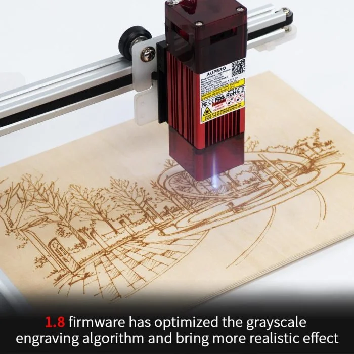 El nuevo firmware 1.8 para obtener resultados de corte y grabado precisos.