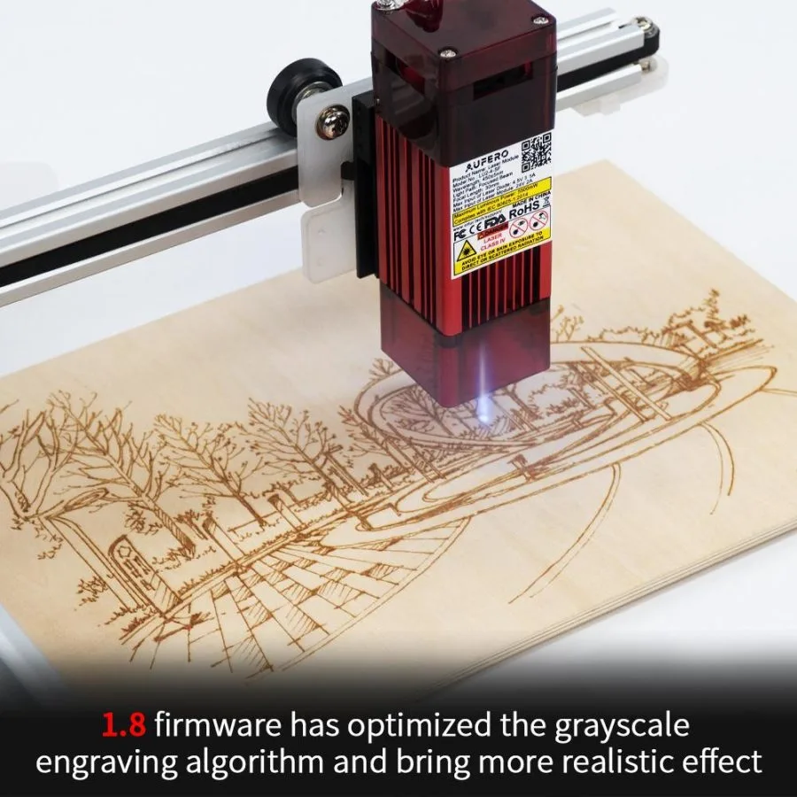 Die neue Firmware 1.8 für präzise Gravur- und Schnittergebnisse.