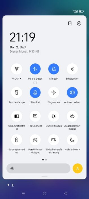 barra di notifica dell'interfaccia utente realme UI 2.0