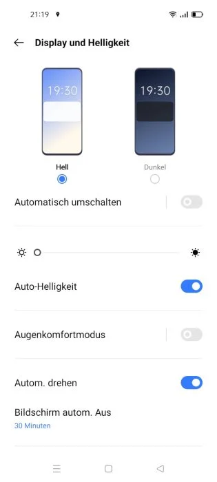 displayinställningar för realme GT Master Edition (1)