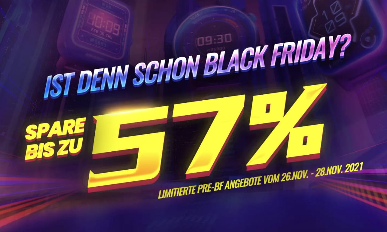 Intestazione delle offerte del Black Friday 2021 di Amazfit