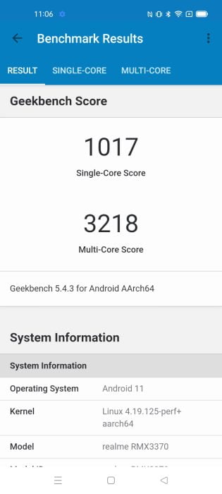 Realme GT Neo2 в Geekbench