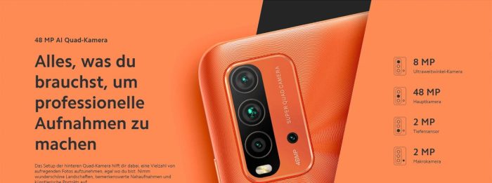 كاميرا الهاتف الذكي Redmi 9T الرباعية