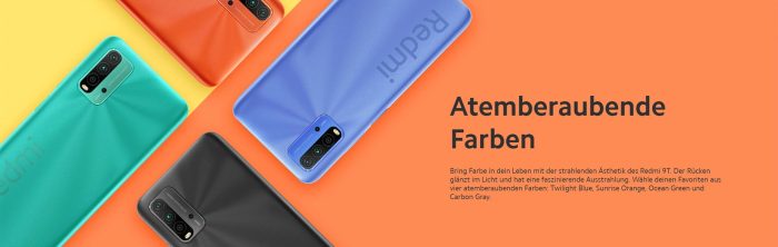 Colores del teléfono inteligente Redmi 9T