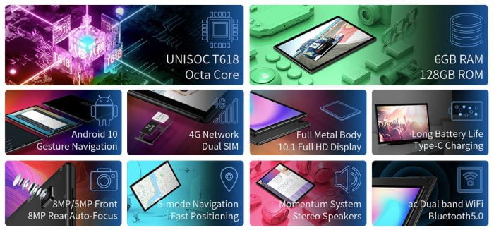 Teclast M40 overview of technical data