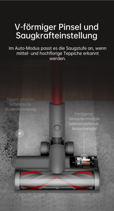 Dreame T20 Hauptbürste mit automatischer Teppicherkennung