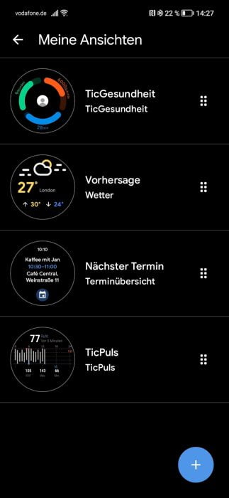 TicWatch Pro 3 Ultra GPS WearOS App Darstellung