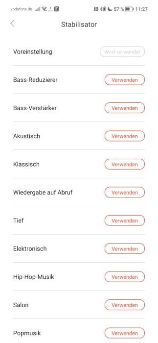 1MORE PistonBuds Pro App Equalizer-profiel