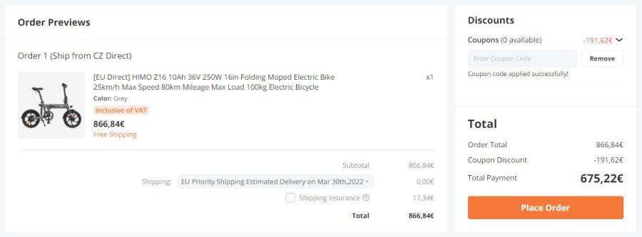 קנה אופניים חשמליים HIMO Z16 ב-Banggood.
