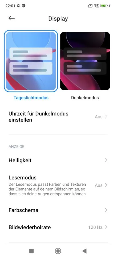 POCO X4 Pro 5G Displayeinstellungen (1)