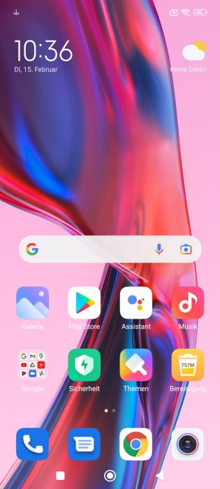 MIUI 13 startscherm