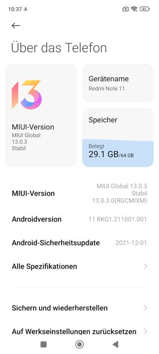 Visão geral do sistema MIUI 13