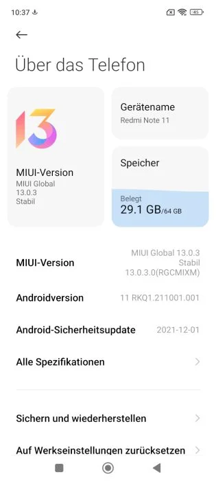 MIUI 13 system oversigt