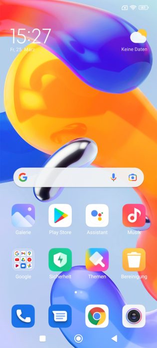 Redmi Note 11 Pro 5G MIUI 13 Homescreen.