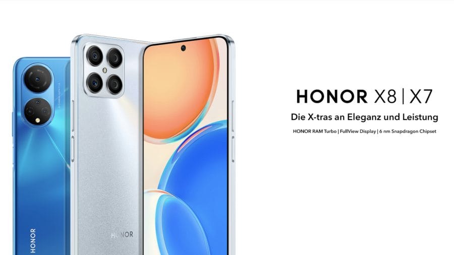 Presentación de los teléfonos inteligentes HONOR X8 y HONOR X7.