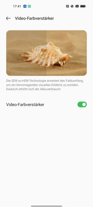 OPPO Find X5 Lite ColorOS videofärgförstärkare.