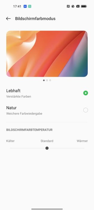 Paramètres d'apparence des couleurs OPPO Find X5 Lite ColorOS.