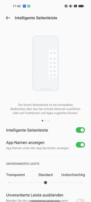 OPPO Find X5 Lite ColorOS Smart Sidebar