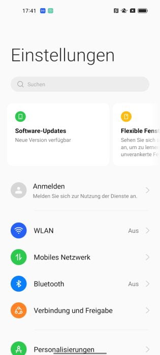 OPPO Finn X5 Lite ColorOS-innstillinger