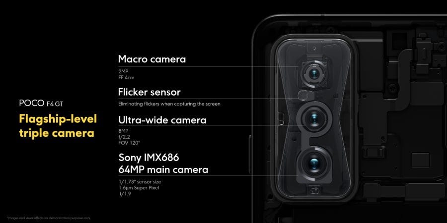 POCO F4 GT drievoudige camera