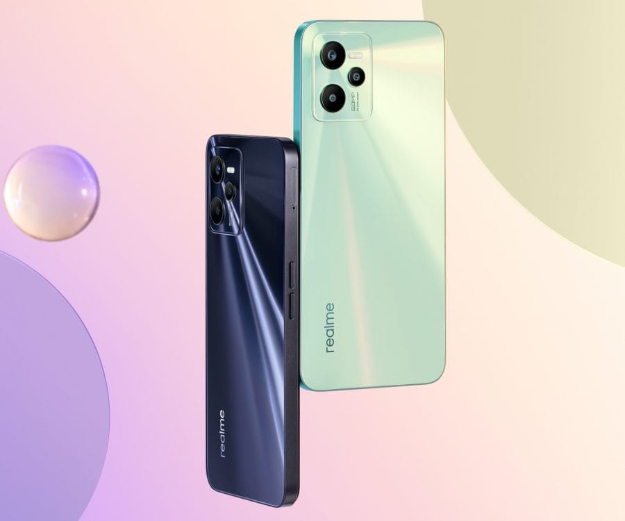 realme C35 Smartphone svart och grön (1)