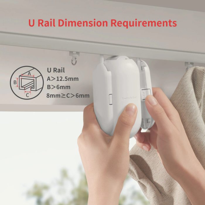 SwitchBot Curtain U-rail kompatibilita.