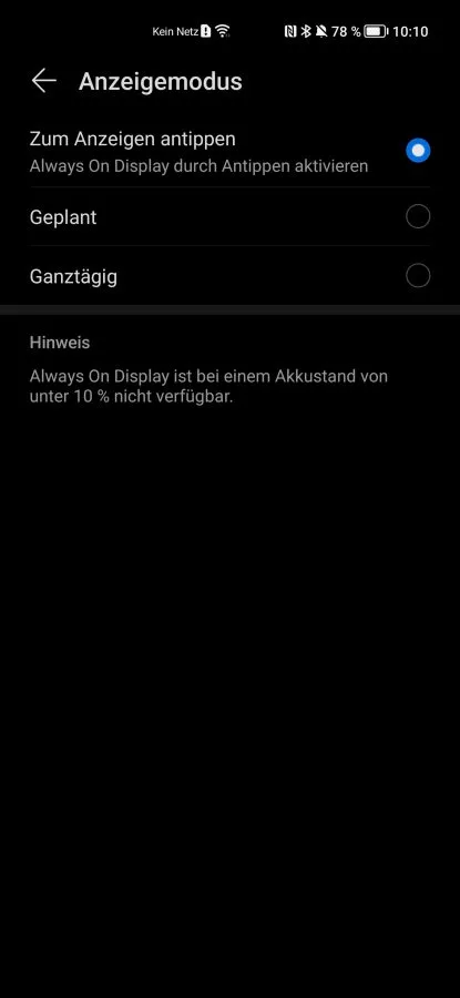 HONOR Magic 4 Pro AoD Steuerung