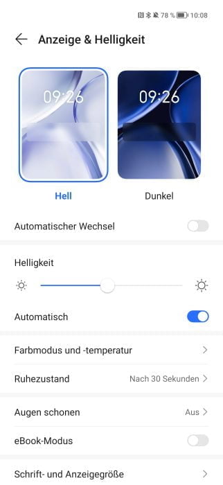 Impostazioni del display di HONOR Magic 4 Pro