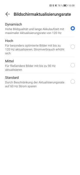 HONOR Magic 4 Pro automatisk skjermoppdateringsfrekvens