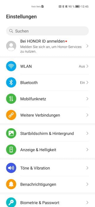 HONOR Magic 4 Pro Magic UI 6 Einstellungen